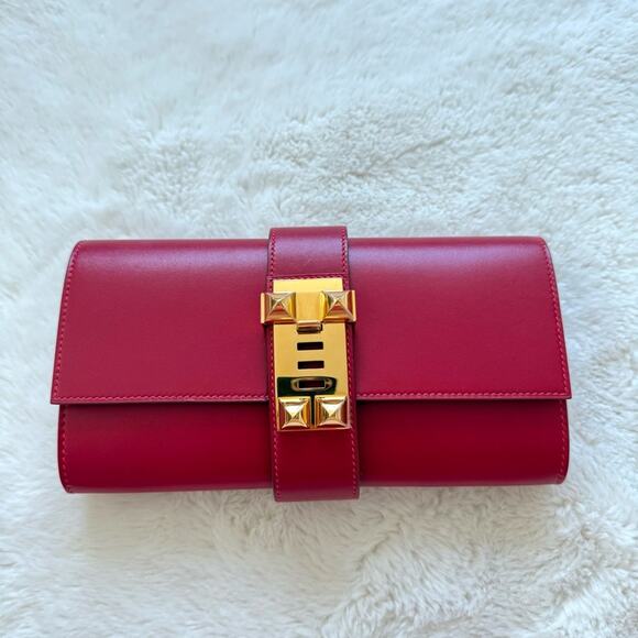 NEW!!! Hermès Hermes Red Medor Leather Clutch Bag Authentic Retail 8500$ - Picture 1 of 9